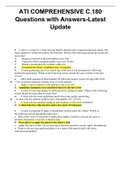 ATI COMPREHENSIVE C&period;180 Questions with Answers-Latest Update