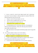 ATI COMPREHENSIVE C&period;&lpar;180 Questions with Answers&rpar;-Latest Update 2022&sol;2023 100&percnt; CORRECTLY VERIFIED ANS GRADED&sol;RATED A&plus;