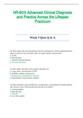 Week 3 Quiz Q & A - NR603 / NR-603 / NR 603 (Latest) : Advanced Clinical Diagnosis and Practice Across the Lifespan Practicum - Chamberlain