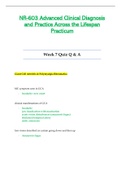 Week 7 Quiz Q & A - NR603 / NR-603 / NR 603 (Latest) : Advanced Clinical Diagnosis and Practice Across the Lifespan Practicum - Chamberlain