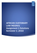 IND2601 ASSIGNMENT 1 SOLUTIONS SEMESTER 1 2022