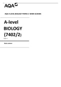 AQA A LEVEL BIOLOGY PAPER 2 MARK SCHEME 2021 