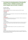 Test Bank For Fundamentals of Nursing 9th Edition&comma; Potter- Multiple questions and aswer