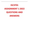 ISC3701 ASSIGNMENT 1 2022 ANSWERS