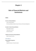 Financial Markets and Institutions, Jeff Madura - Solutions, summaries, and outlines.  2022 updated