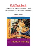 Principles Of Pediatric Nursing Caring For Children 7th Edition Ball Test Bank