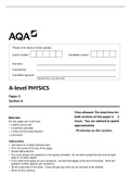 AQA A-level PHYSICS Paper 3 Section A 2021 Question Paper 