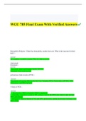 WGU C785 Final Exam With Verified Answers