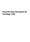 SOC1502 - Understanding South Africa: Families, Education, Identities And  Inequality. A final revision document for sociology