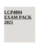 LCP4804 - Advanced Indigenous Law, exam pack 2021 & PAST EXAM PACK QUESTION & ANSWERS.