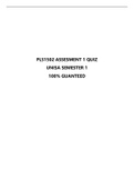 PLS1502 Assessment 1 Semester 1 Quiz Q&A 2022