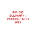 INF1505 - SUMMARY 2022 + POSSIBLE MCQ AND ANSWERS