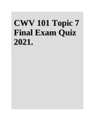 CWV 101 Final Exam Quiz 2021.