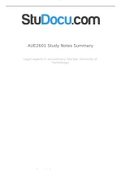 AUE2601 Exam Study Notes Summary