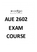 AUE2602 EXAM PACK WITH SOLUTION