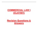 CLA1501 EXAM PACK REVISION QUESTIONS AND ANSWERS