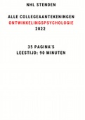Alle collegeaantekeningen (1-5) ontwikkelingspsychologie - Stenden Pedagogiek 2022