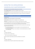 Hoorcollege aantekeningen cursus Geriatrie en Veroudering &lpar;GZW&comma; jaar 2&rpar;