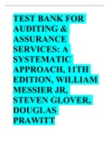 Test Bank for Auditing & Assurance Services,, A Systematic Approach, 11th Edition Douglas Prawitt