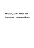 MNG2602 - Contemporary Management Issues_notes, EXAM QUESTIONS WITH MARKED ANSWERS_SOLUTIONS & EXAM PAPER 2020.