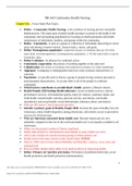 NR 442 Community Health Nursing – Focus Study Plan Topic study guide
