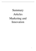 1ZM11 Marketing and Innovation: summary articles