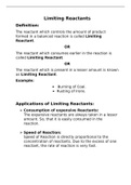 Presentation Chemistry Limiting reactants and their properties
