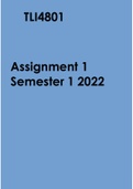 TLI4801 Assignment 1 Semester 1 2022