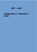 BPT1501 Assignment 2 – Semester 1 2022 