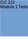 CLC 222 Module 1 Tests