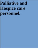 Palliative and Hospice care personnel&period;