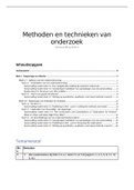 Uitgebreide samenvatting Methoden en Technieken van Onderzoek - blokken 1, 2, 3, 4 & 5