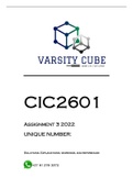 CIC2601 Assignment 3 2022