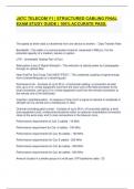 JATC TELECOM Y1 &vert; STRUCTURED CABLING FINAL EXAM STUDY GUIDE &vert; 100&percnt; ACCURATE PASS&period;