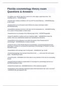 Florida cosmetology theory exam Questions & Answers