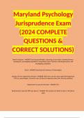 Maryland Psychology Jurisprudence Exam &lpar;2024 COMPLETE QUESTIONS & CORRECT SOLUTIONS&rpar;