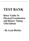 TEST BANK for BATES GUIDE TO PHYSICAL EXAMINATION AND HISTORY TAKING 13TH EDITION by Lynn Bickley (Complete Download) - ISBN  9781496398178 