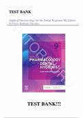 Test Bank - for Applied Pharmacology for the Dental Hygienist 9th Edition by Elena Bablenis Haveles&comma; All Chapters &vert; Complete Guide A&plus;