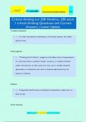 Critical thinking nur 200 Hondros&comma; 200 exam 1 critical thinking Questions and Correct Answers &vert; Latest Update