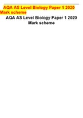 AQA AS Level Biology Paper 1 2020 Mark scheme