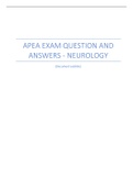 APEA Exam Question and Answers - Neurology