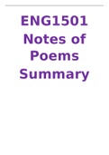 ENG1501 Poems and notes