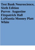 Neuroscience 6th Edition by Purves &bull; Augustine &bull; Fitzpatrick &bull; Hall &bull; LaMantia &bull; Mooney &bull; Platt &bull; White Test Bank &vert; Answers & Rationale all chapters completed