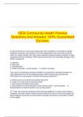 HESI Community Health Practice Questions And Answers 100&percnt; Guaranteed Success&period;