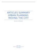 Literature Summary Urban Planning: Moving the City - 2021/2022