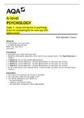 A-level PSYCHOLOGY Paper 3	Issues and options in psychology 2021