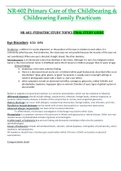 Final Exam Study Guide - NR602 &sol; NR-602 &sol; NR 602 &lpar;Latest&rpar; &colon; Primary Care of the Childbearing and Childrearing Family Practicum - Chamberlain
