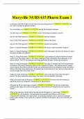 Maryville NURS 615 Pharm Exam 1