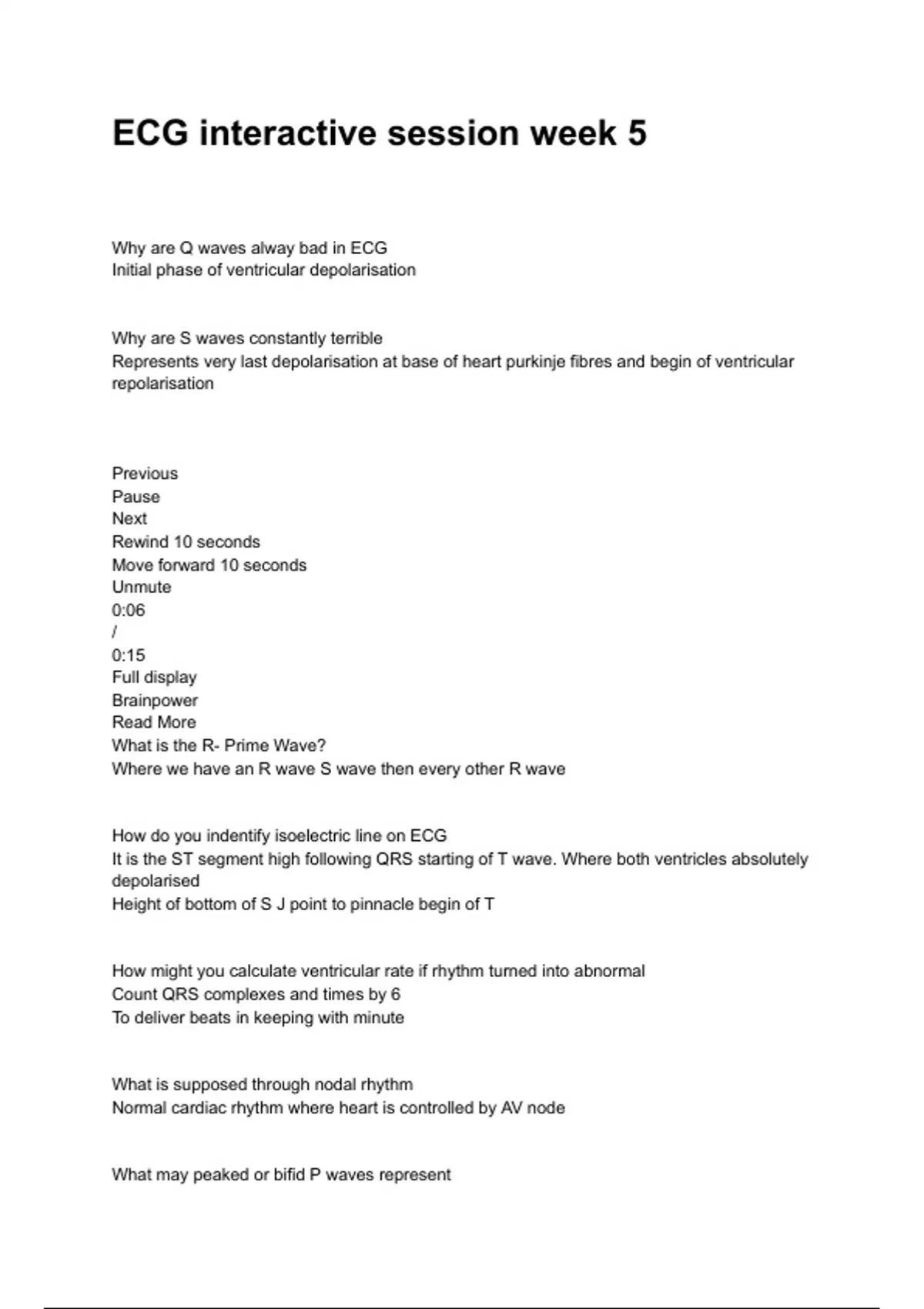 ECG interactive session week 5 Questions and answers rated A+ 2024/2025 ...