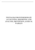 TEST BANK FOR INTERMEDIATE ACCOUNTING REPORTING AND ANALYSIS, 3RD EDITION, JAMES M. WAHLEN